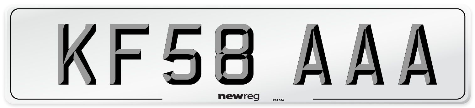 KF58 AAA Number Plate from New Reg